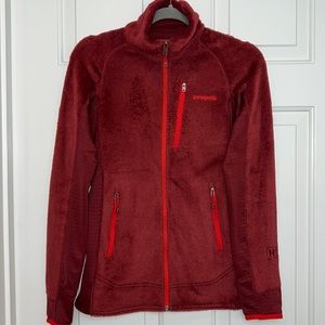 Patagonia R2 Jacket Zip Up Fleece Polartec Size Small Drumfire Red